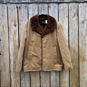 VINTAGE 70s CAMEL CORDUROY & SHERPA LINED COAT 🌻